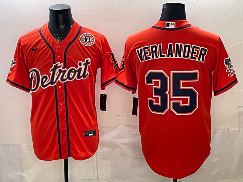 Men Detroit Tigers #35 Verlander orange Game Nike MLB Jersey0321008
